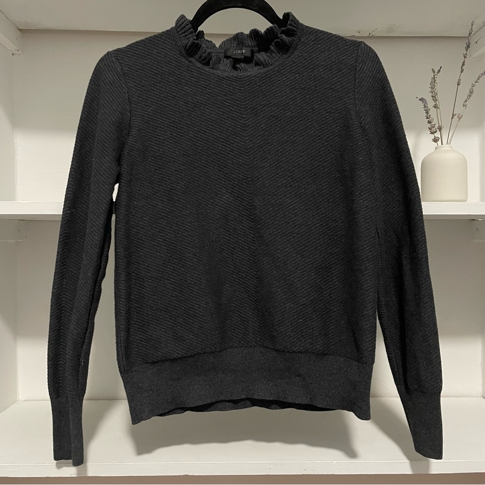 J. Crew ruffle neck sweater